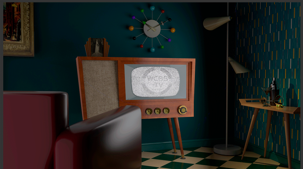 large version of 50's TV illustration